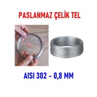 Paslanmaz Celik Tel 0.8 mm 2.5 Metre Tek Parça