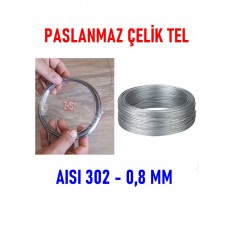 Paslanmaz Celik Tel 0.8 mm 2.5 Metre Tek Parça