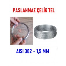 Paslanmaz Celik Tel 1.5 mm 3 Metre Parça Tel