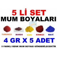 Mum ve Sabun Boyası 5 Farklı Renk 