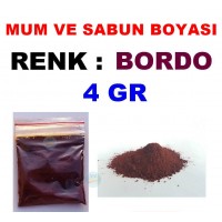 Mum ve Sabun Boyası Bordo Renk 4 Gr