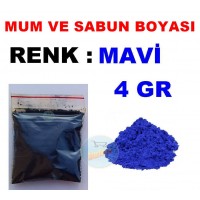 Mum ve Sabun Boyası Mavi 4 Gr