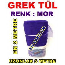 Grek Tül Süsleme Tülü Mor En 2 Uzunluk 2 Metre